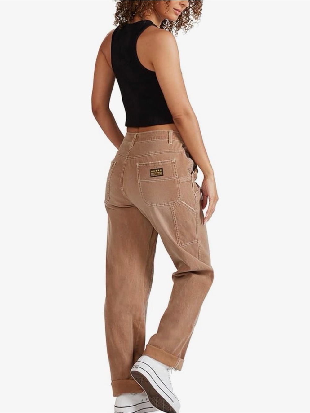 Five Star Women's Wide-Leg Carpenter Jeans in Tan